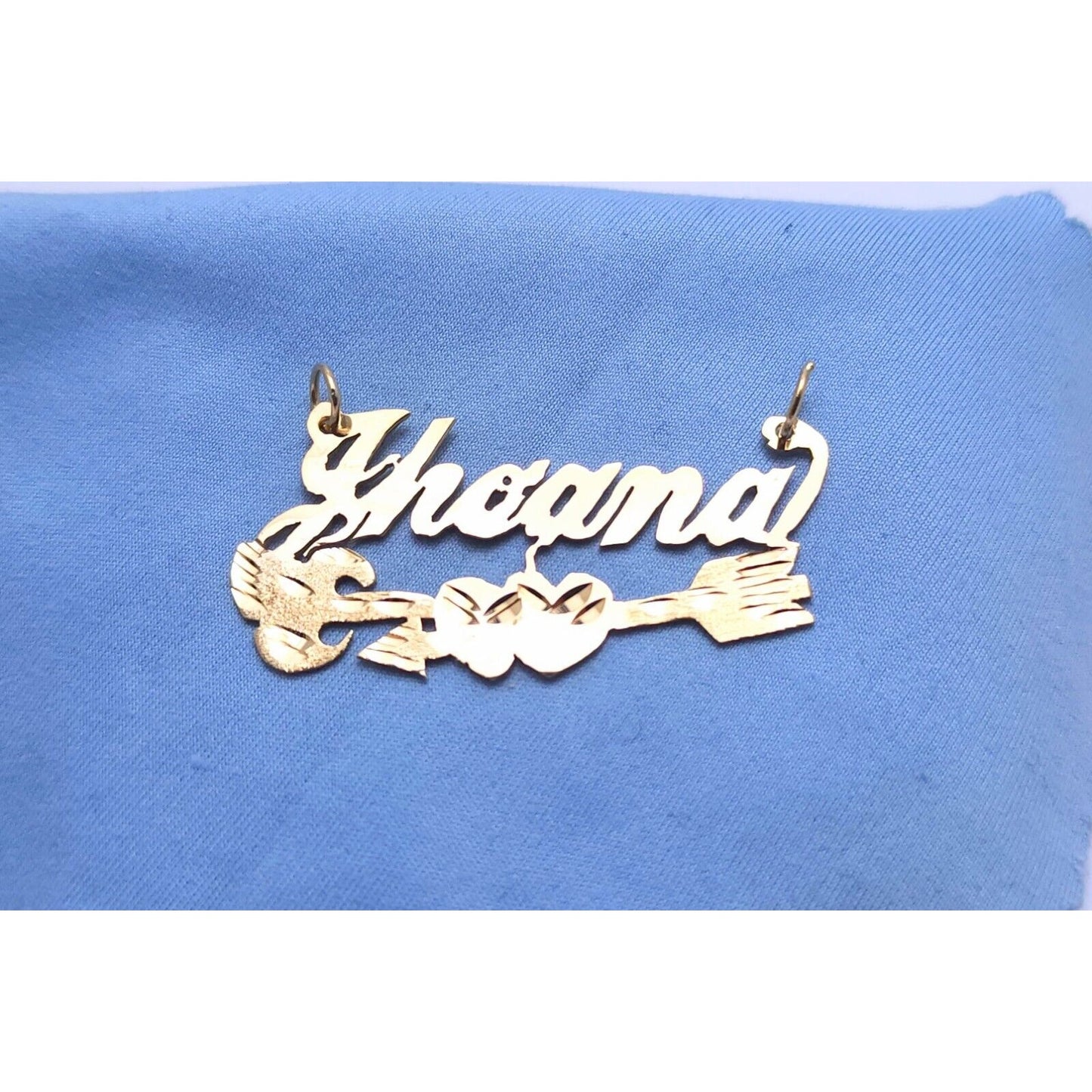 14K Yellow Gold Initial Name "Jhoana" Charm Pendant