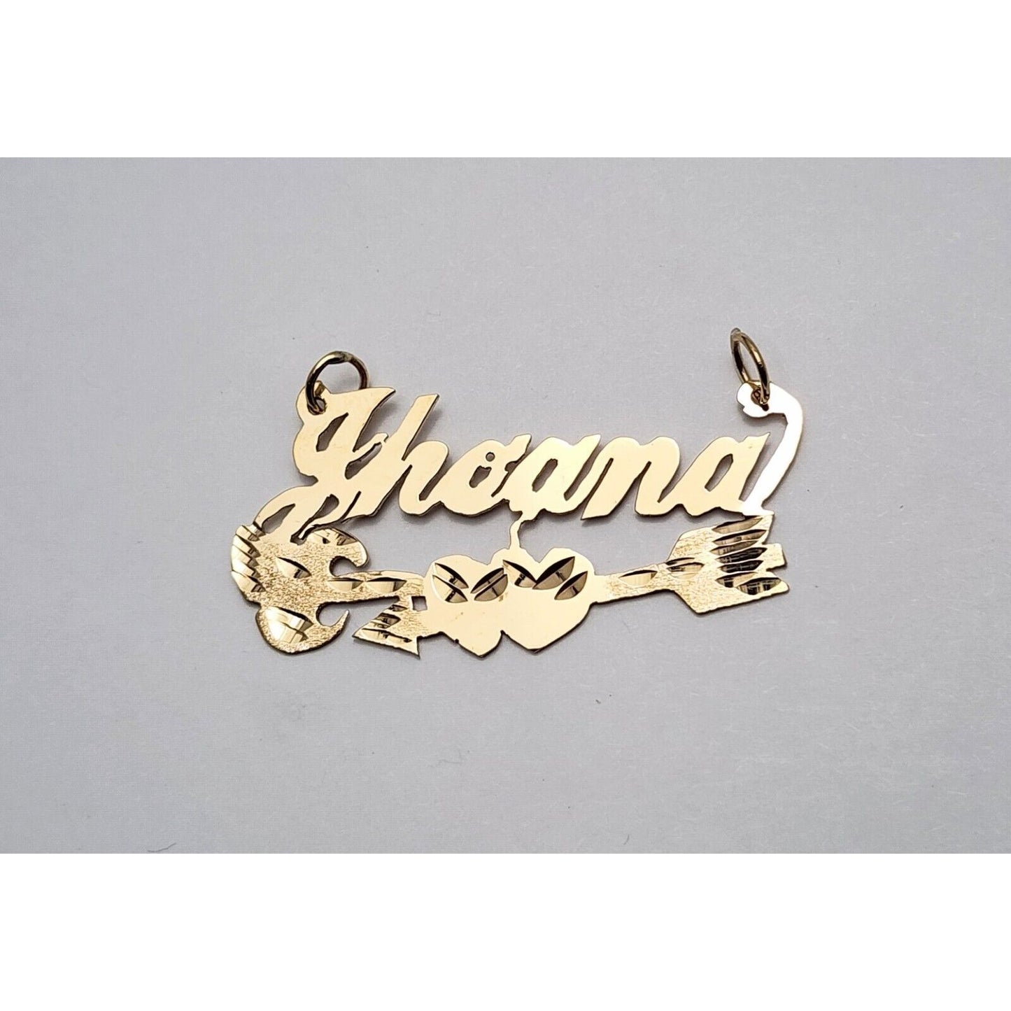 14K Yellow Gold Initial Name "Jhoana" Charm Pendant