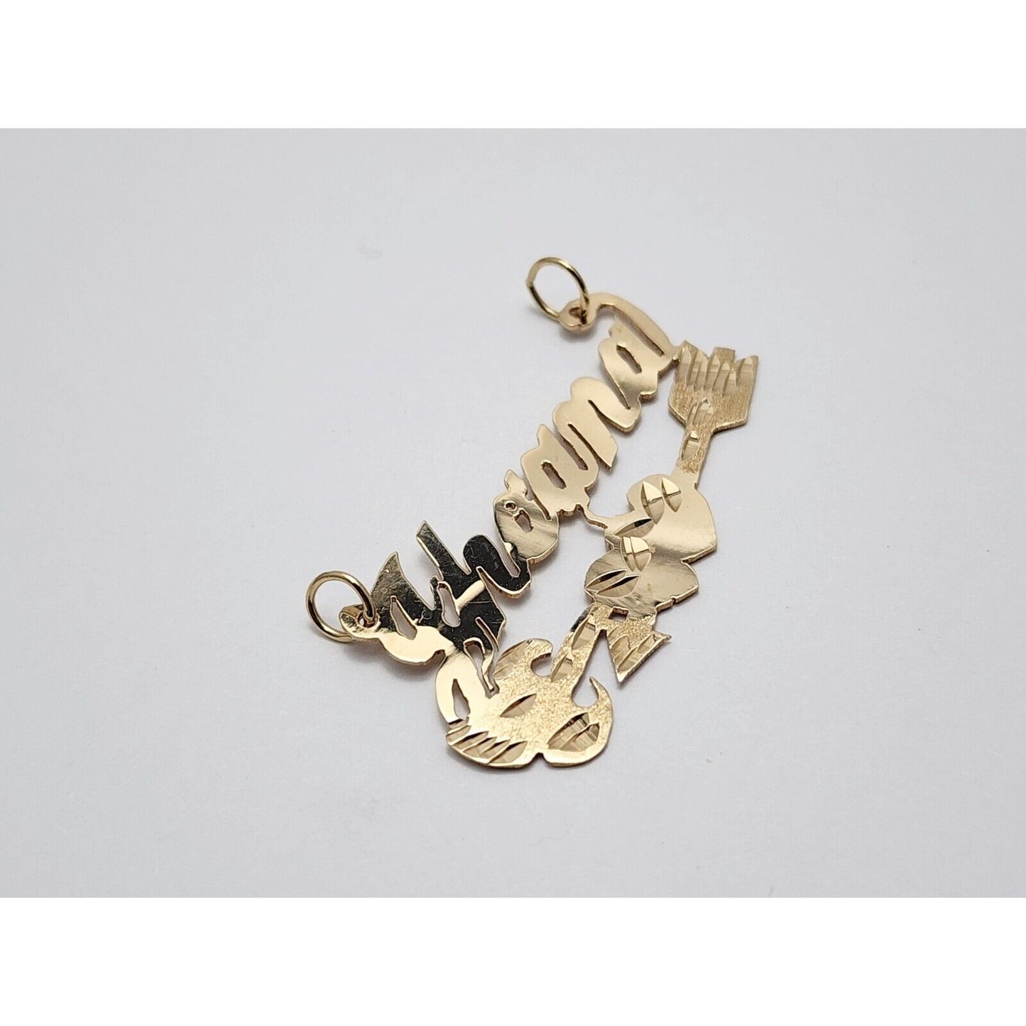 14K Yellow Gold Initial Name "Jhoana" Charm Pendant