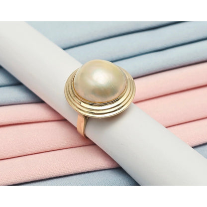 14K Yellow Gold Mabe Pearl Ring