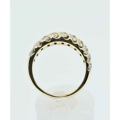 14K Yellow Gold Round Diamond Cocktail Ring