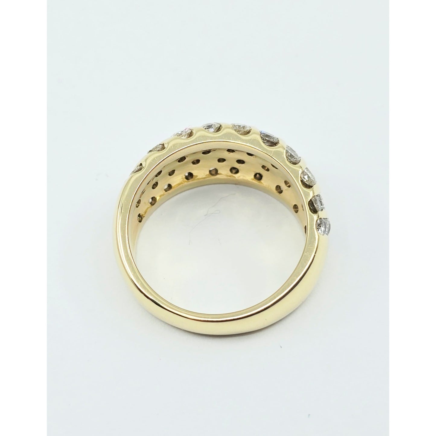 14K Yellow Gold Round Diamond Cocktail Ring