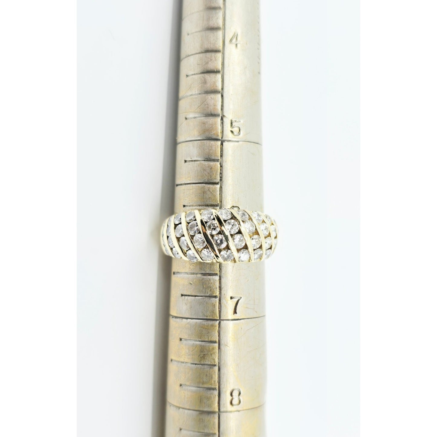 14K Yellow Gold Round Diamond Cocktail Ring