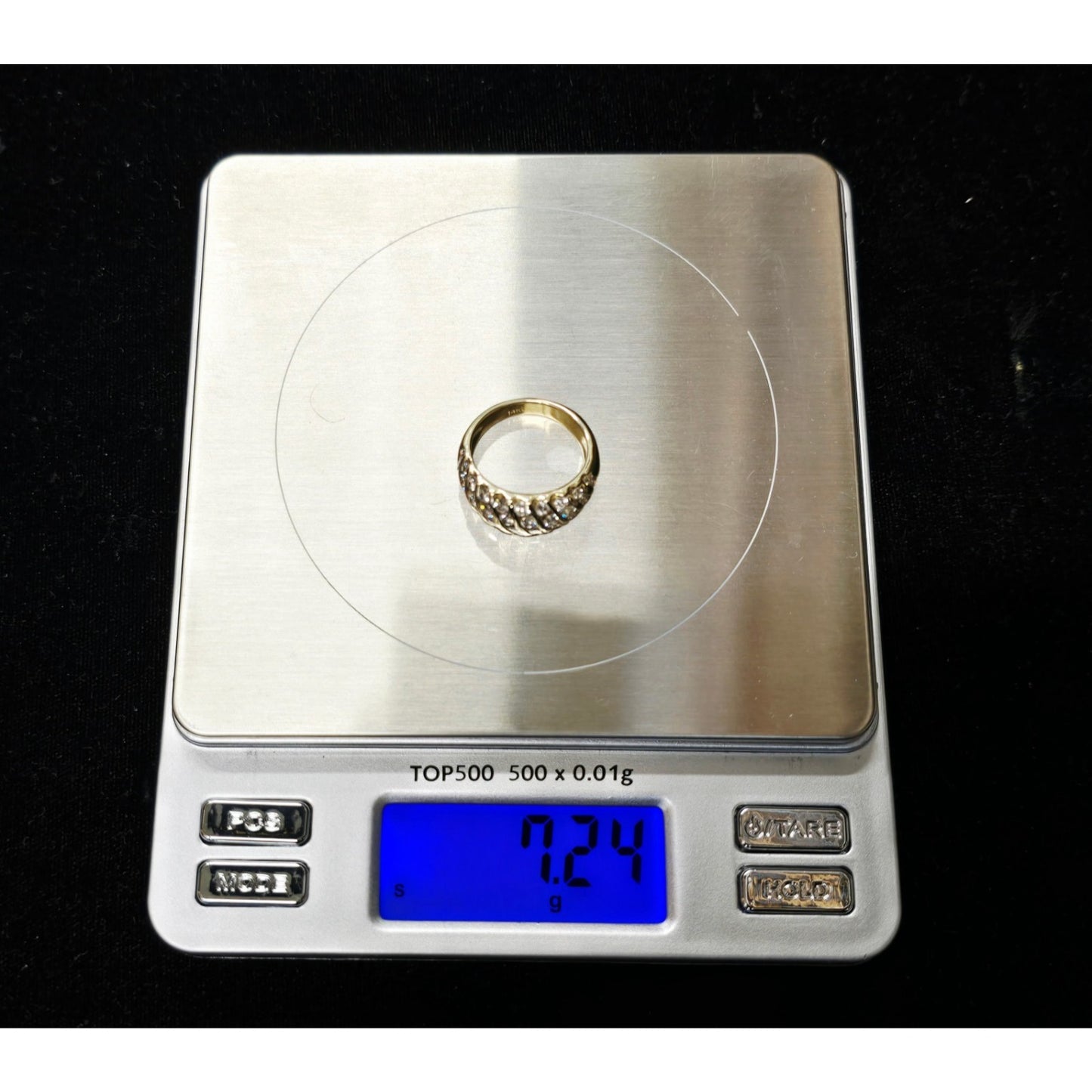14K Yellow Gold Round Diamond Cocktail Ring