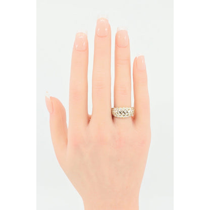 14K Yellow Gold Round Diamond Cocktail Ring