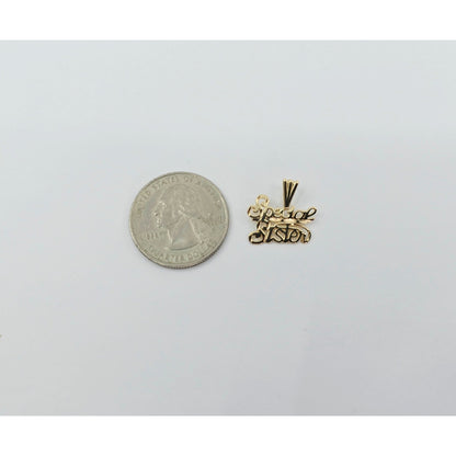 14K Yellow Gold Initial "Special Sister" Charm Pendant