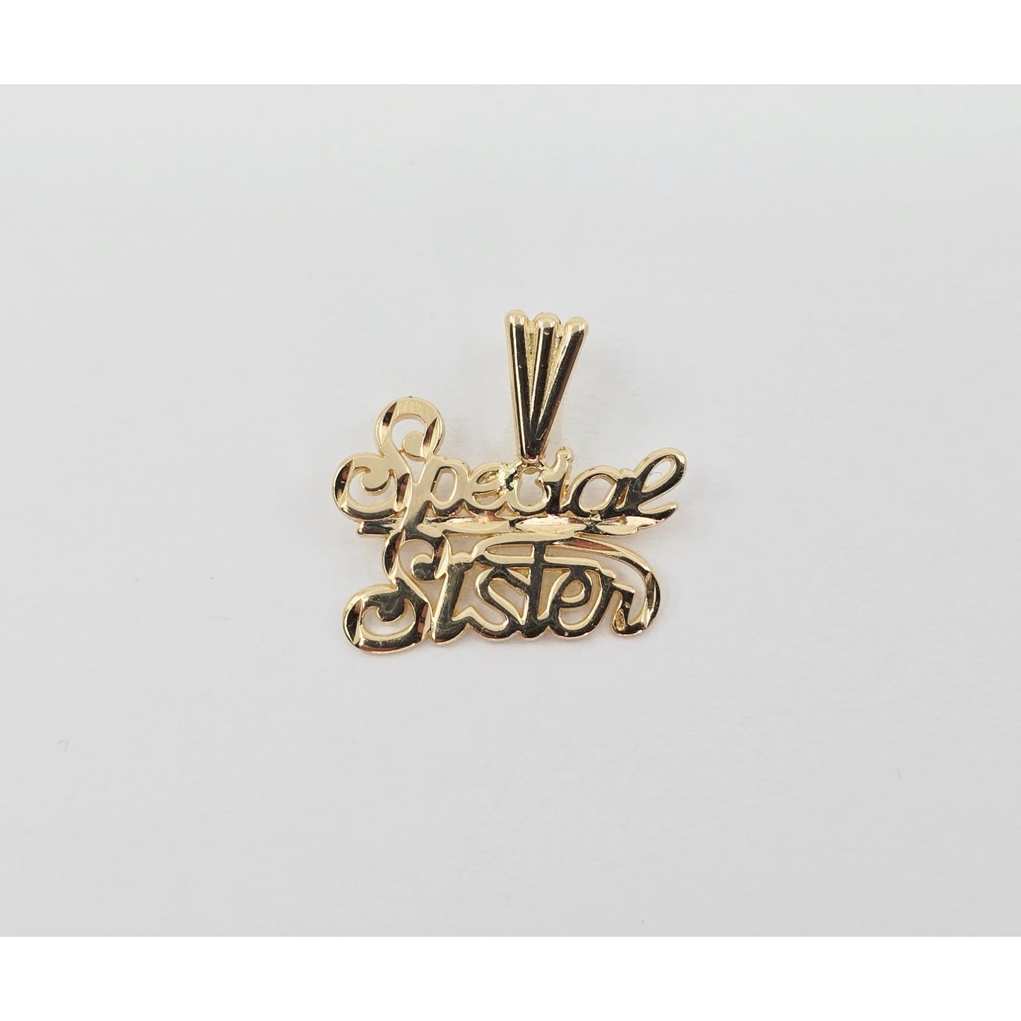 14K Yellow Gold Initial "Special Sister" Charm Pendant