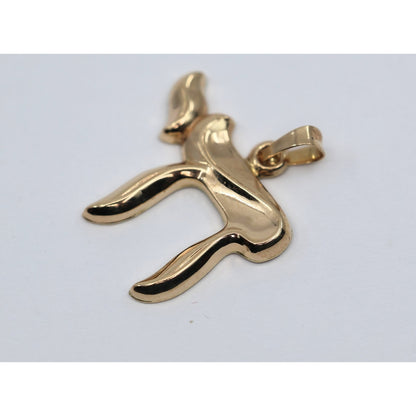 14K Yellow Gold Religious Hebrew Letter Jewish Chai Charm Pendant