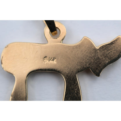 14K Yellow Gold Religious Hebrew Letter Jewish Chai Charm Pendant
