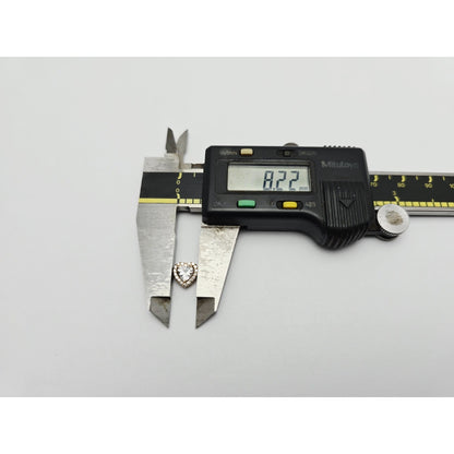 14K Yellow Gold Heart Shaped CZ Charm Pendant