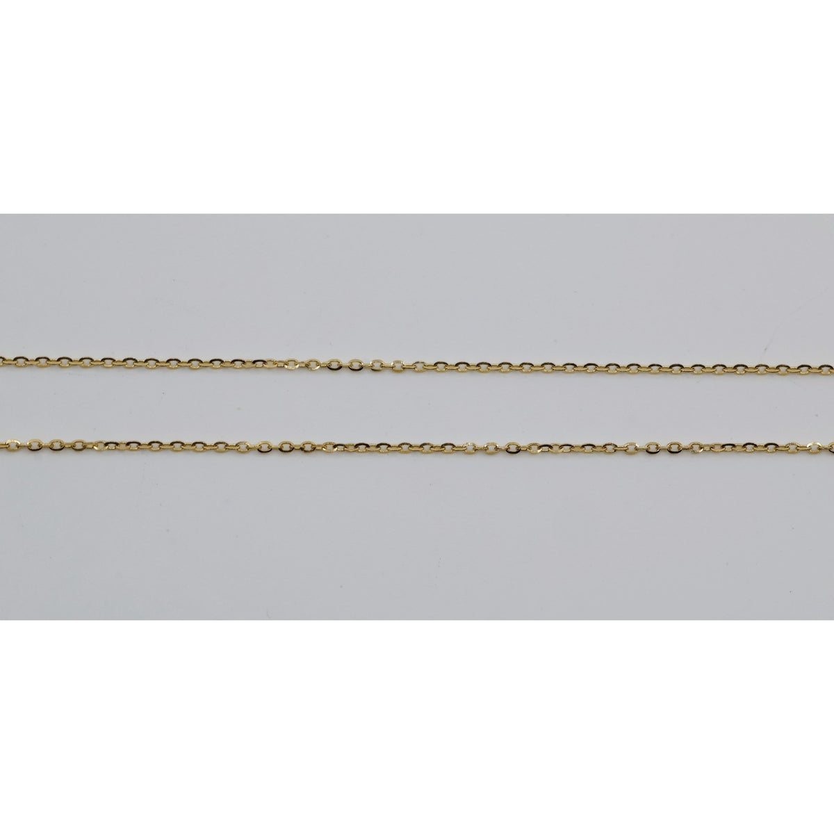Thin 14K Yellow Gold Diamond Sideways Cross Pendant Resizable Chain Necklace