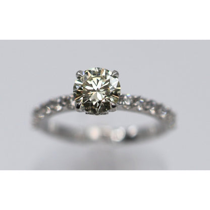 1.00ct Natural Round Cut Solitaire Diamond Engagement 14K White Gold Ring