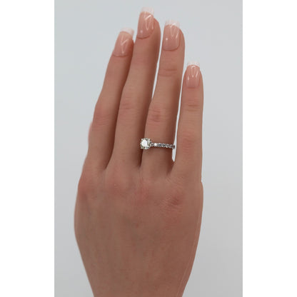1.00ct Natural Round Cut Solitaire Diamond Engagement 14K White Gold Ring