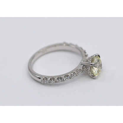 1.00ct Natural Round Cut Solitaire Diamond Engagement 14K White Gold Ring