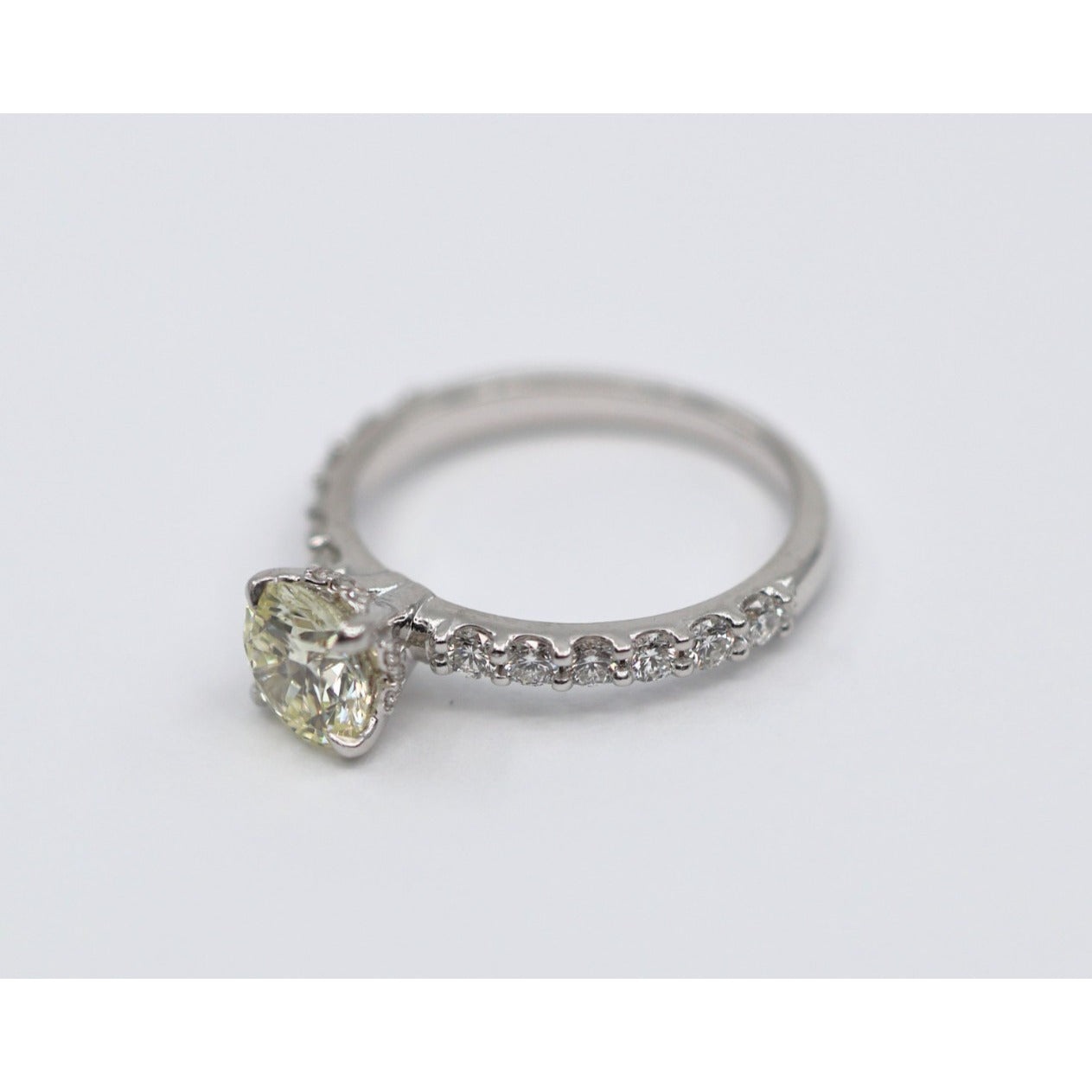 1.00ct Natural Round Cut Solitaire Diamond Engagement 14K White Gold Ring