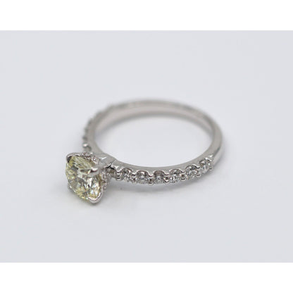 1.00ct Natural Round Cut Solitaire Diamond Engagement 14K White Gold Ring