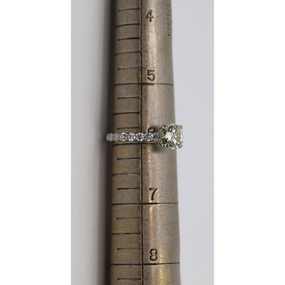 1.00ct Natural Round Cut Solitaire Diamond Engagement 14K White Gold Ring