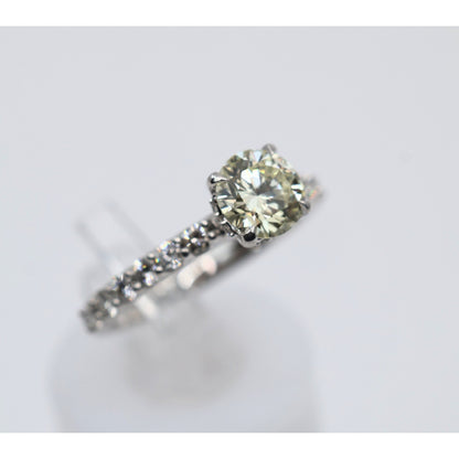 1.00ct Natural Round Cut Solitaire Diamond Engagement 14K White Gold Ring