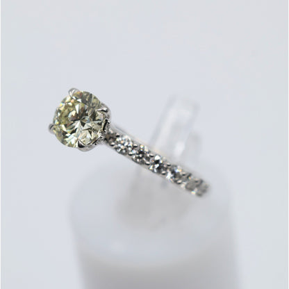 1.00ct Natural Round Cut Solitaire Diamond Engagement 14K White Gold Ring