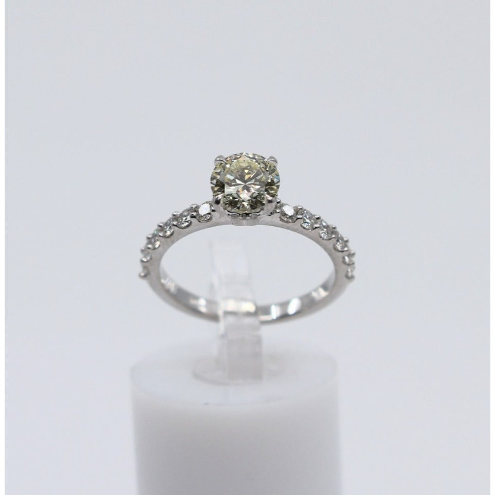 1.00ct Natural Round Cut Solitaire Diamond Engagement 14K White Gold Ring
