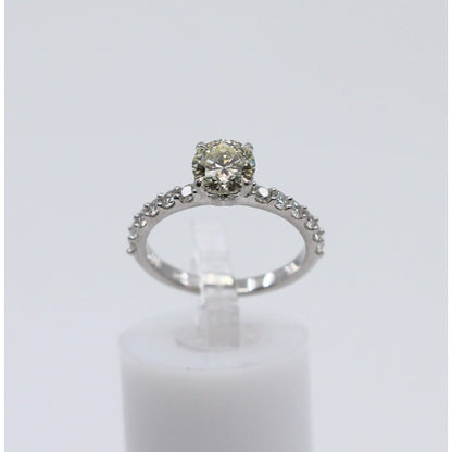 1.00ct Natural Round Cut Solitaire Diamond Engagement 14K White Gold Ring