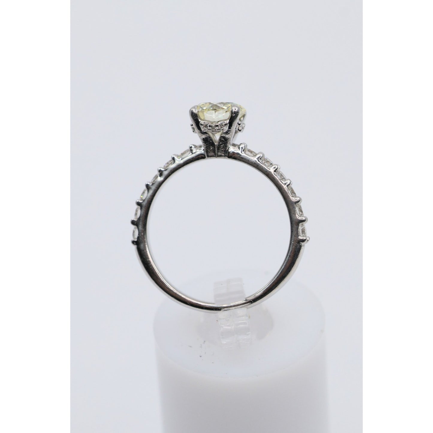 1.00ct Natural Round Cut Solitaire Diamond Engagement 14K White Gold Ring