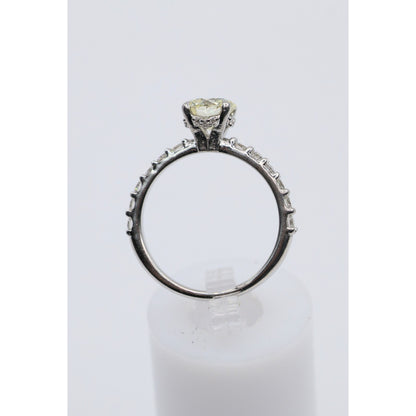 1.00ct Natural Round Cut Solitaire Diamond Engagement 14K White Gold Ring