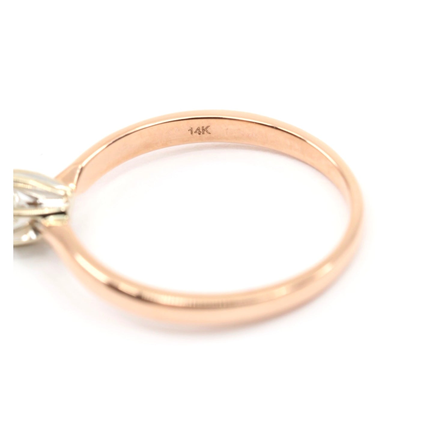 14K Two Tone Gold Solitaire Diamond Engagement Ring
