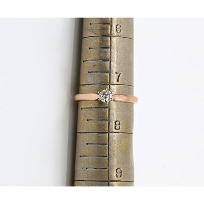 14K Two Tone Gold Solitaire Diamond Engagement Ring