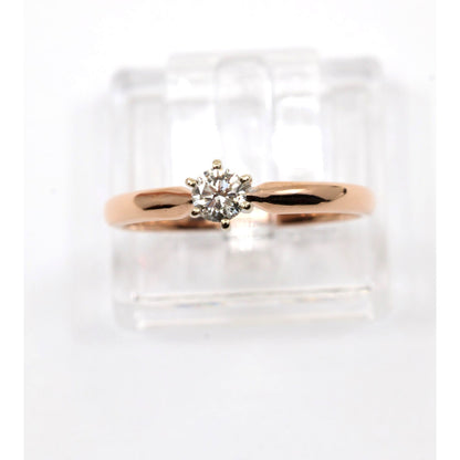 14K Two Tone Gold Solitaire Diamond Engagement Ring