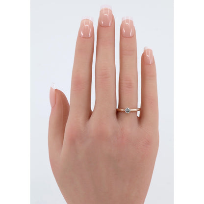 14K Two Tone Gold Solitaire Diamond Engagement Ring