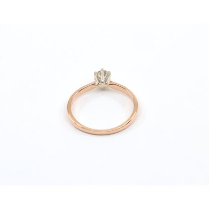 14K Two Tone Gold Solitaire Diamond Engagement Ring