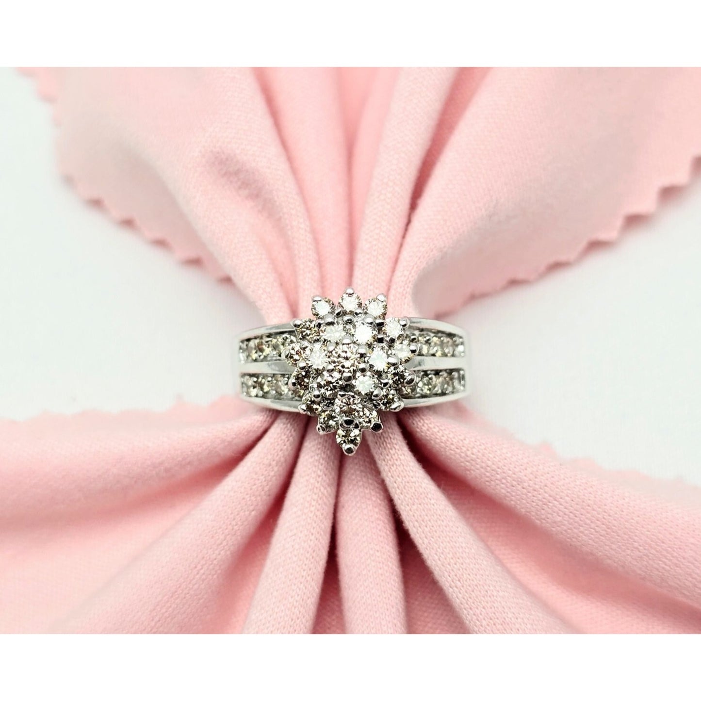 10K White Gold Teardrop Style Diamond Ring