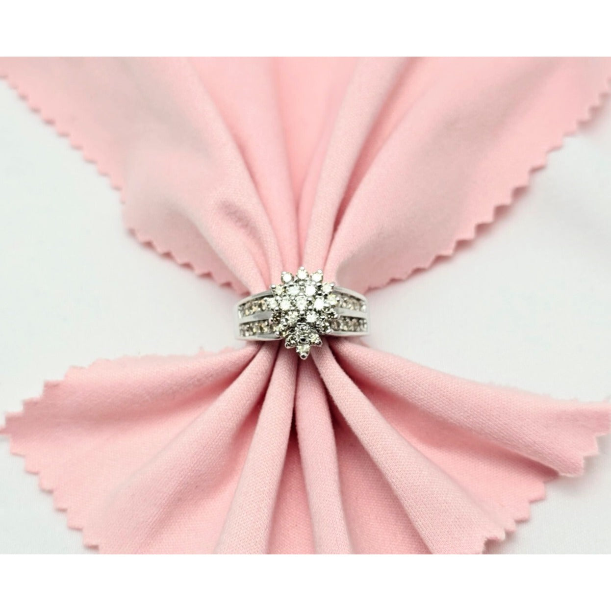 10K White Gold Teardrop Style Diamond Ring