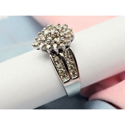 10K White Gold Teardrop Style Diamond Ring