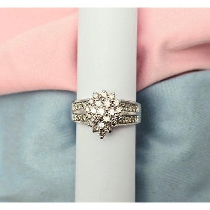 10K White Gold Teardrop Style Diamond Ring