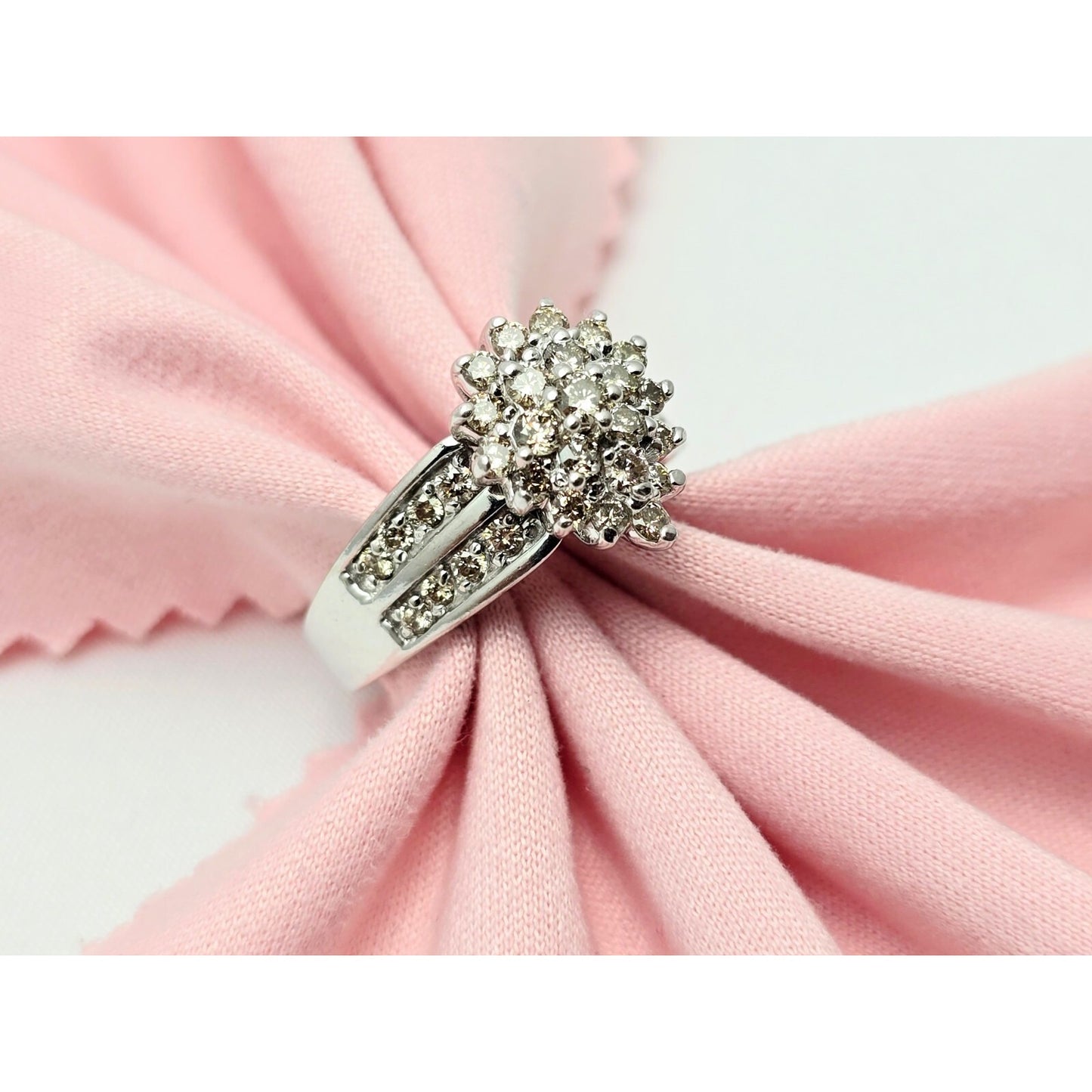 10K White Gold Teardrop Style Diamond Ring