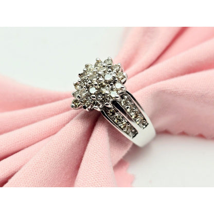 10K White Gold Teardrop Style Diamond Ring