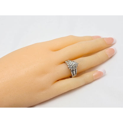 10K White Gold Teardrop Style Diamond Ring