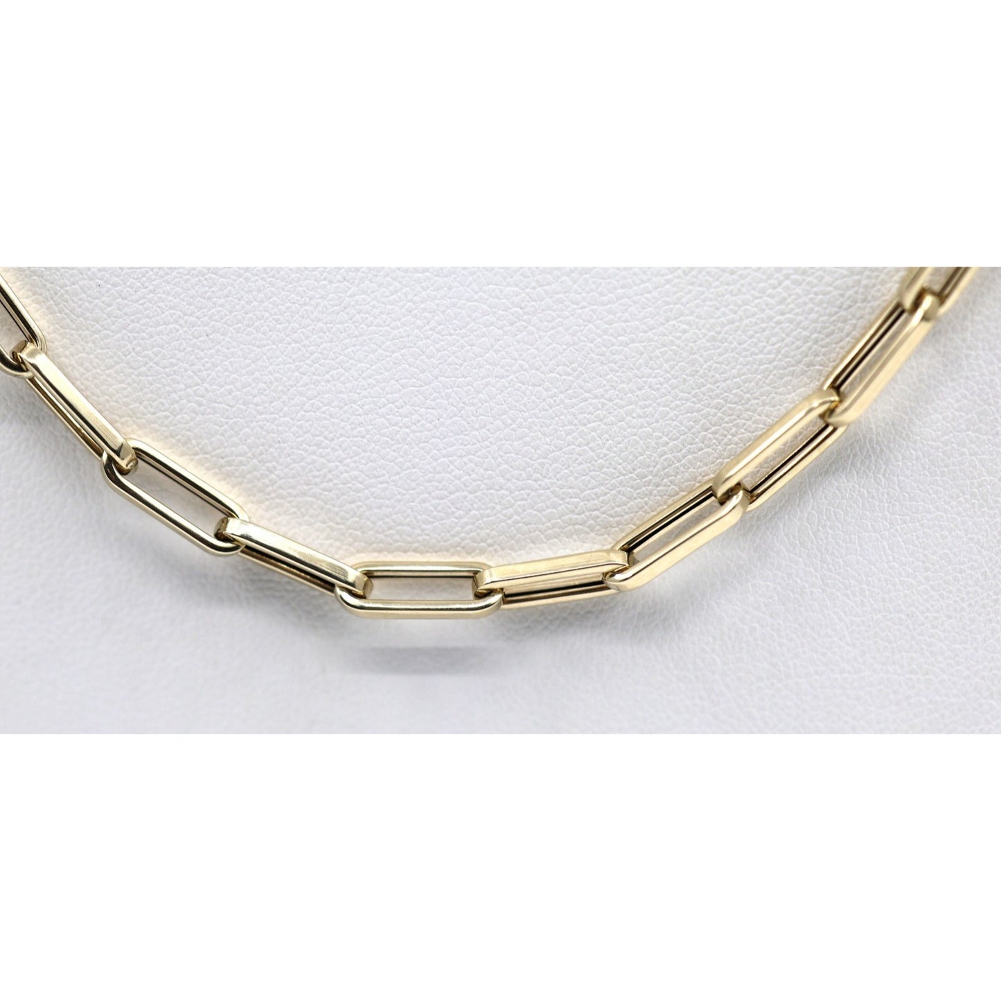 14K Yellow Gold Hollow Paper Clip Link Chain Necklace