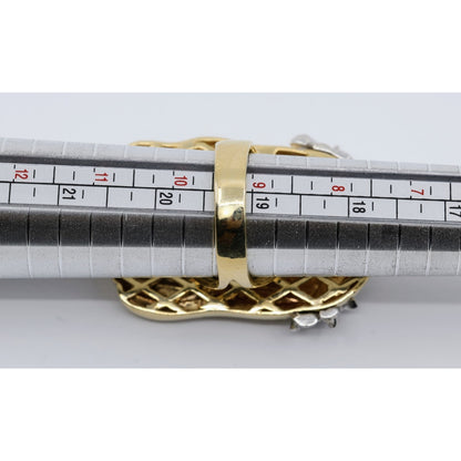 Large 14K Yellow Gold Diamond Jesus Christ Crown of Thorns Ring