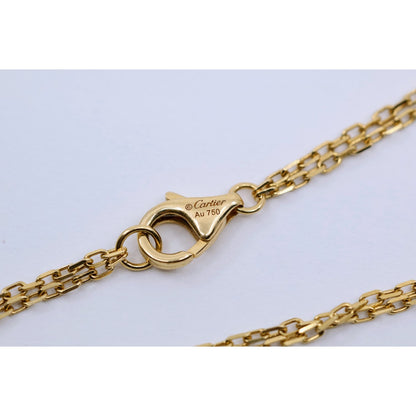 Cartier LOVE 2 Diamond Circle Pendant Necklace 18K Yellow Gold B7219500 w/ Pouch