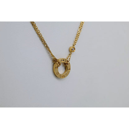 Cartier LOVE 2 Diamond Circle Pendant Necklace 18K Yellow Gold B7219500 w/ Pouch