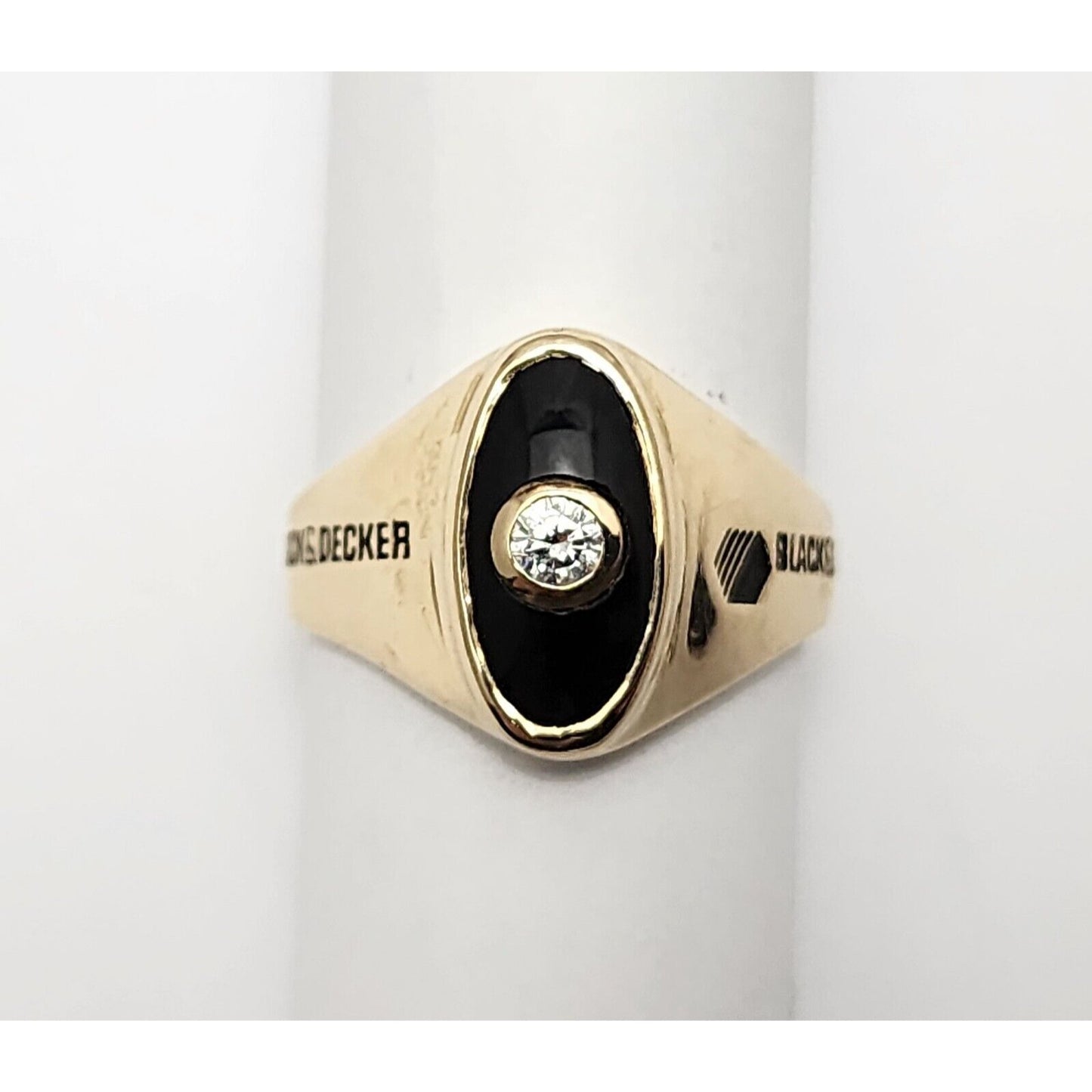 Black & Decker 14K Yellow Gold Black Onyx & Diamond Ring