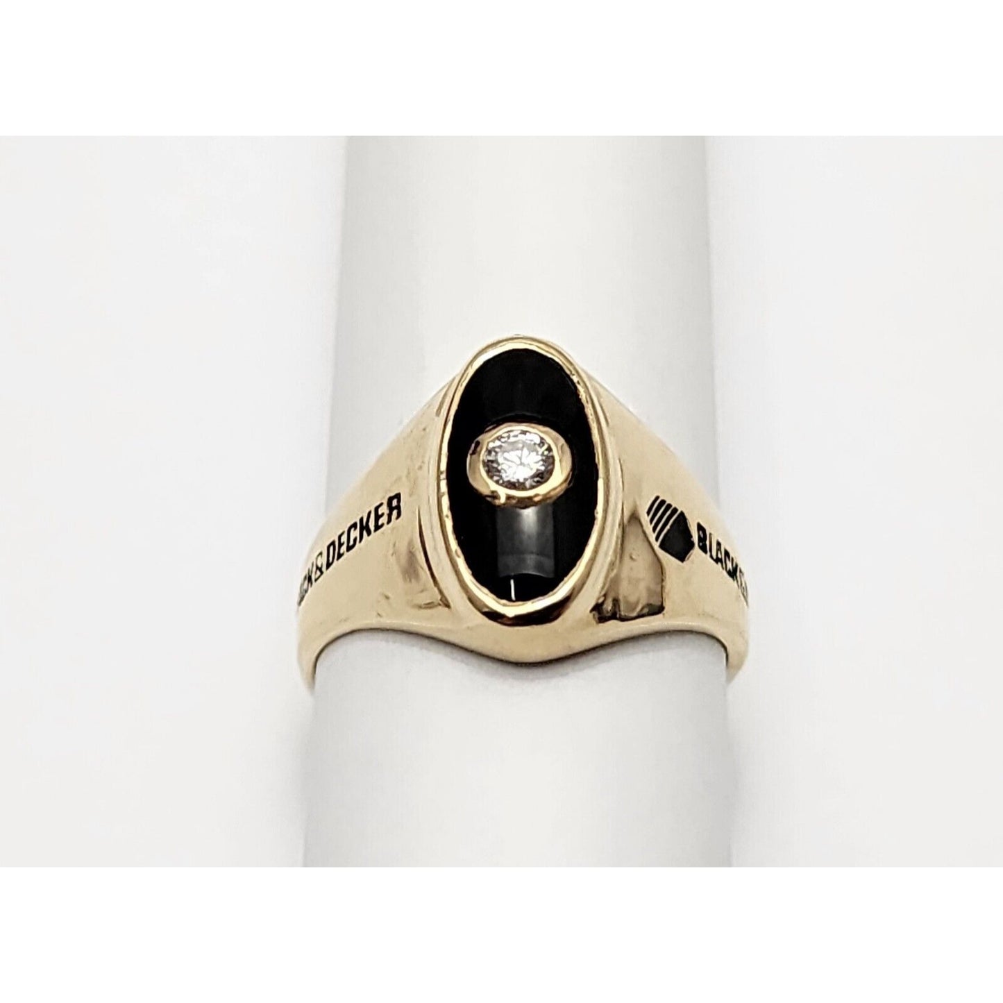 Black & Decker 14K Yellow Gold Black Onyx & Diamond Ring