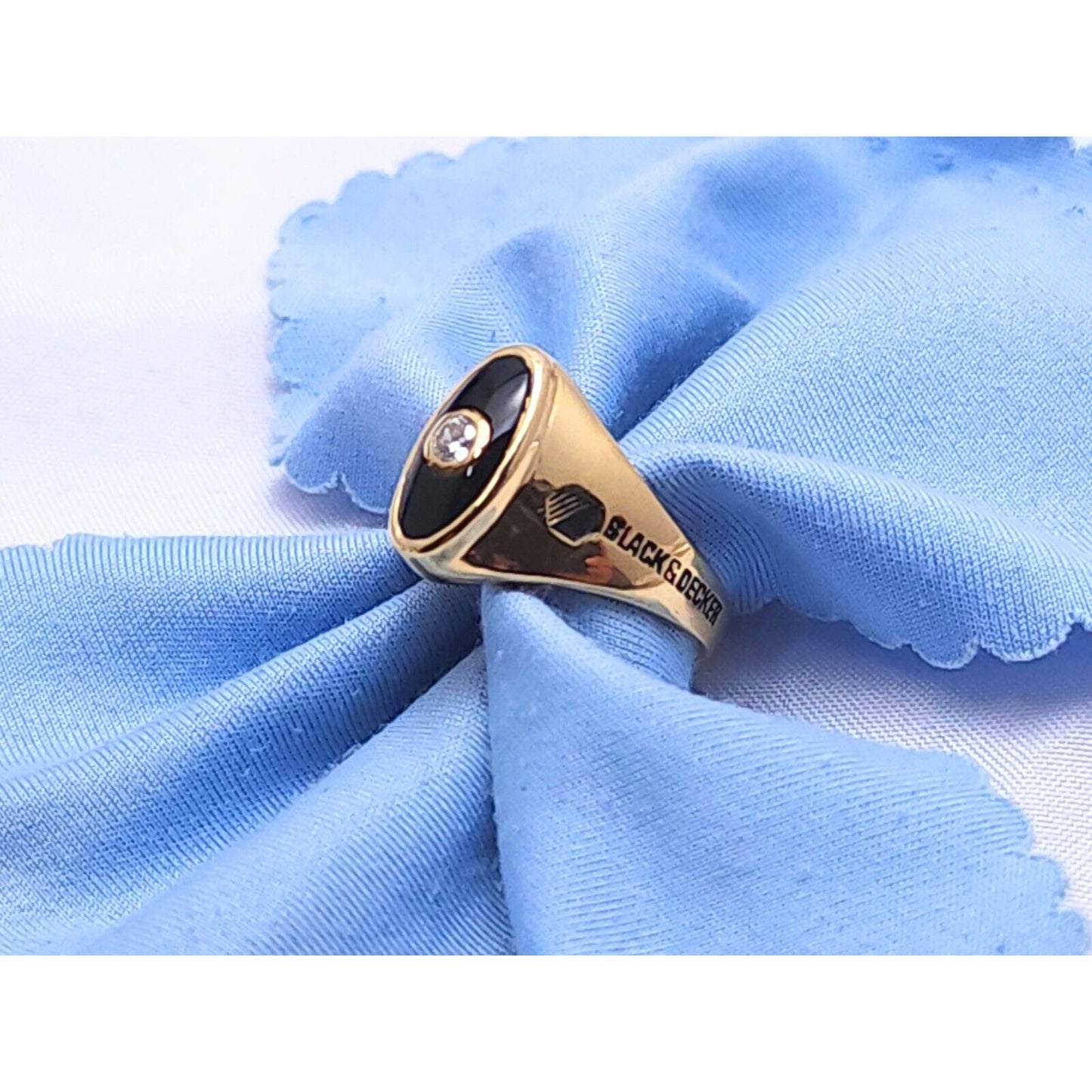 Black & Decker 14K Yellow Gold Black Onyx & Diamond Ring