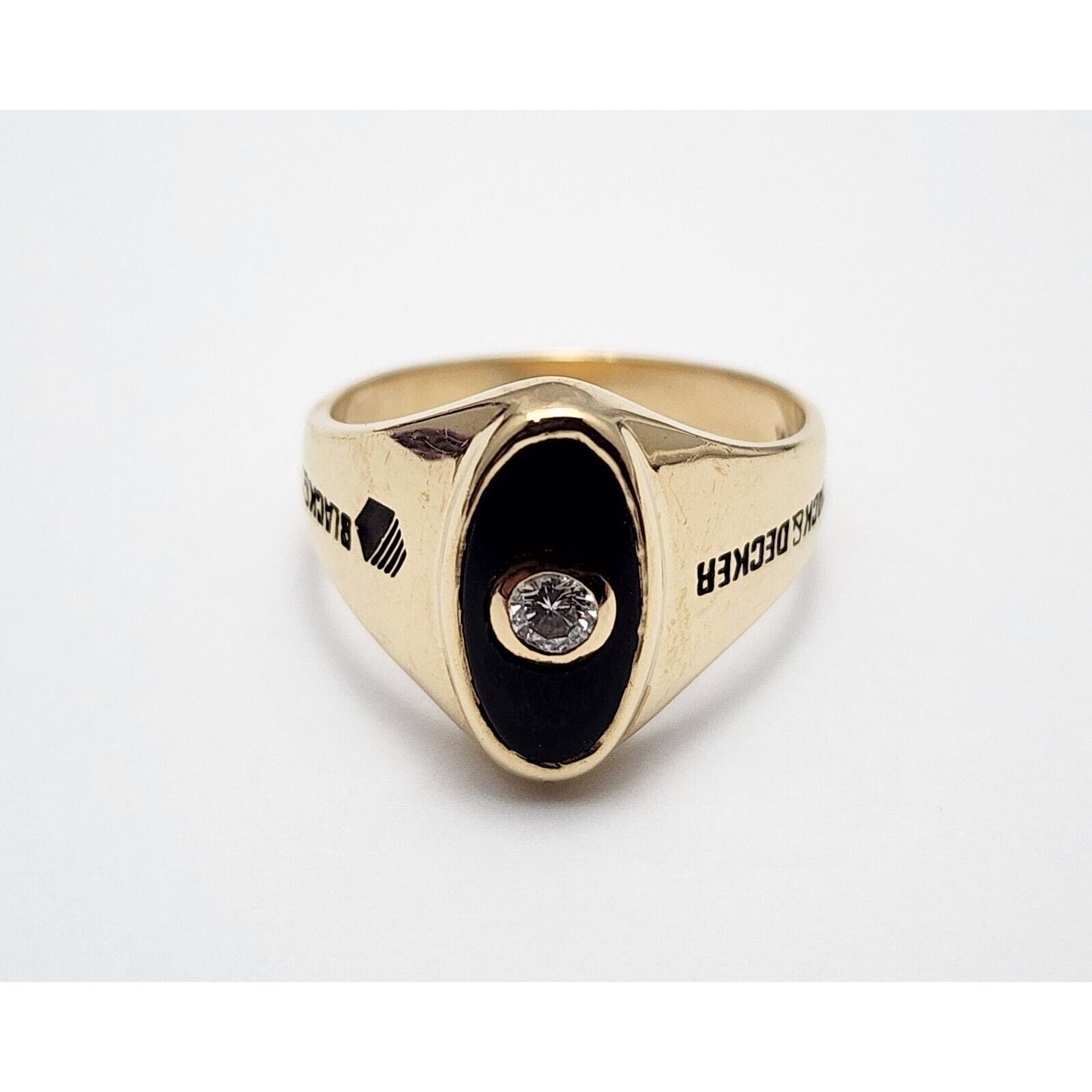 Black & Decker 14K Yellow Gold Black Onyx & Diamond Ring