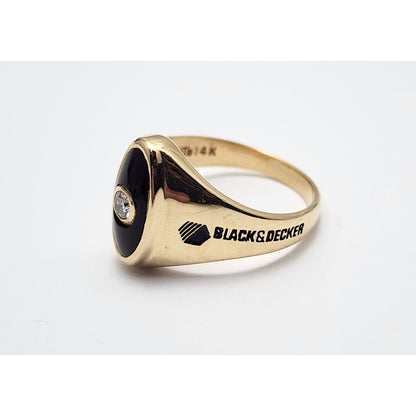 Black & Decker 14K Yellow Gold Black Onyx & Diamond Ring