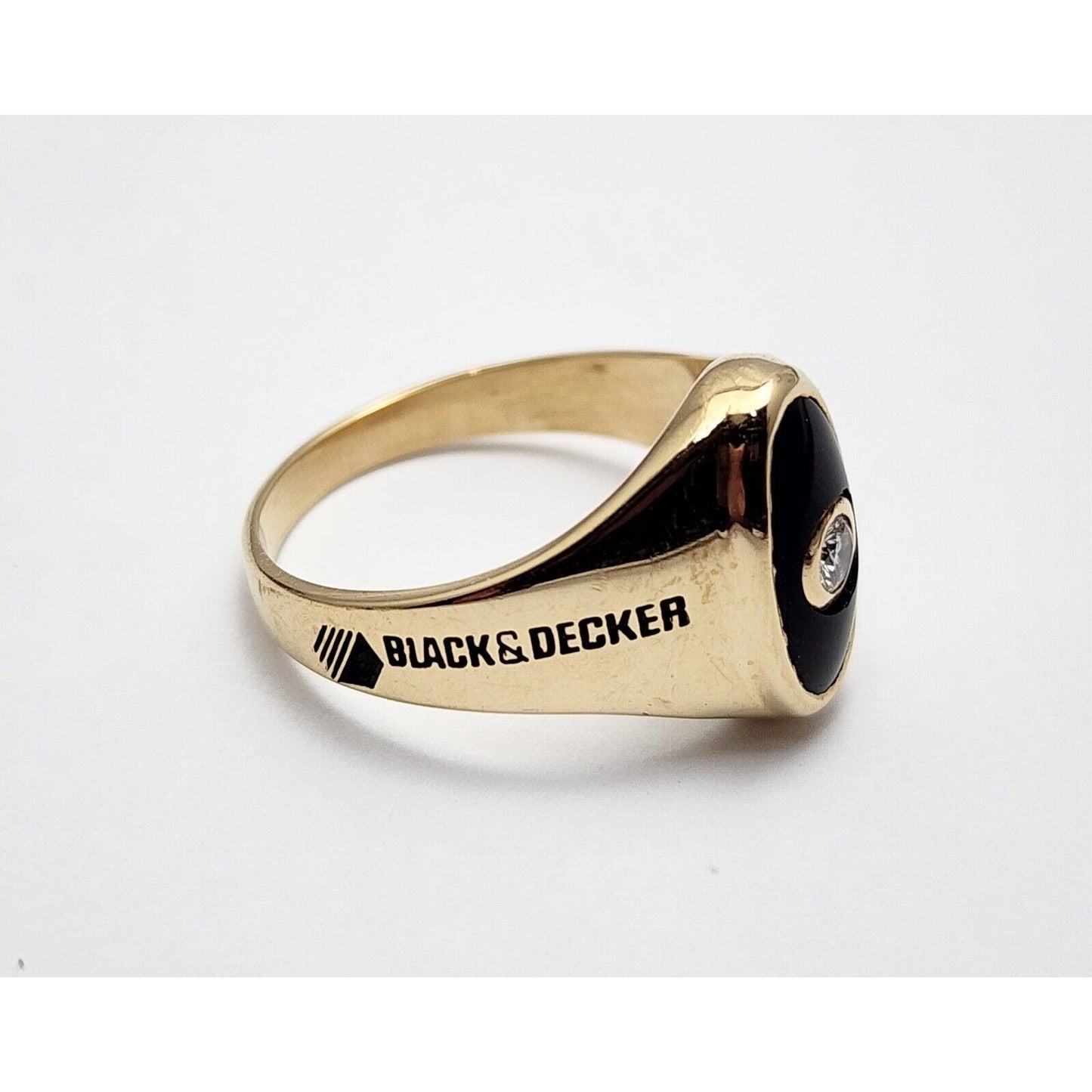 Black & Decker 14K Yellow Gold Black Onyx & Diamond Ring