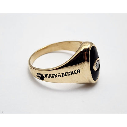 Black & Decker 14K Yellow Gold Black Onyx & Diamond Ring